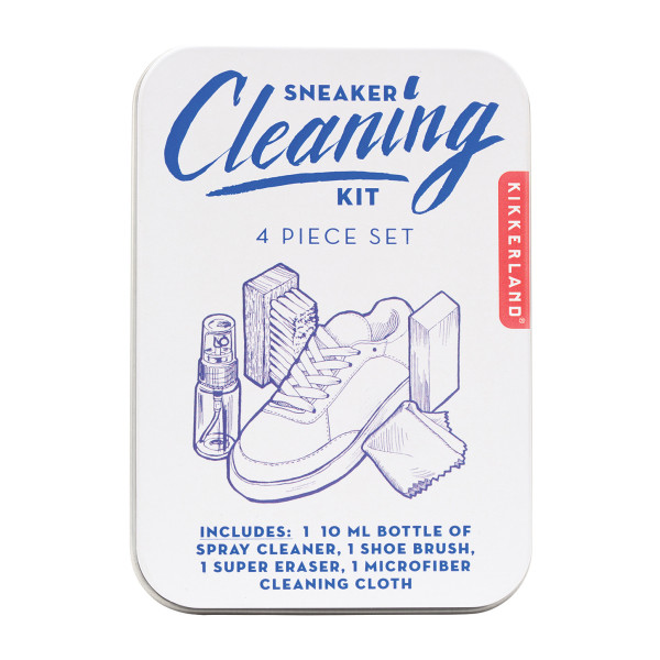 Reinigungsset SNEAKER CLEANING Kit von Kikkerland. Schuh Reinigungs-Set in der Blechdose.